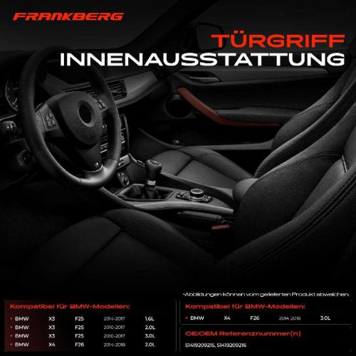 2x Türgriff Innenausstattung Rechts für BMW X3 F25 X4 F26 xDrive30d 2011-2018 Bild 2x Türgriff Innenausstattung Rechts für BMW X3 F25 X4 F26 xDrive30d 2011-2018