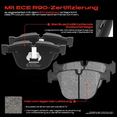 4x Bremsbeläge Hinterachse für BMW E82 E90 E93 E92 E60 E61 E63 E64 E65 E66 E67 E70 F15 1991-2019 Bild 4x Bremsbeläge Hinterachse für BMW E82 E90 E93 E92 E60 E61 E63 E64 E65 E66 E67 E70 F15 1991-2019