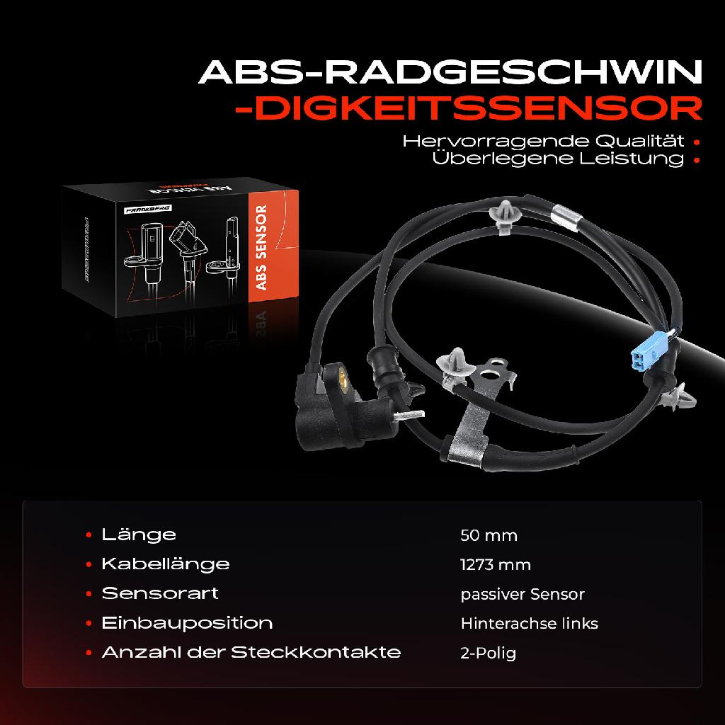 1x ABS Sensor Hinterachse links für Suzuki Ignis I FH 1.3L 2000-2003