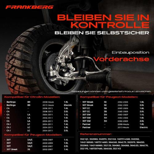 1x Querlenker Satz Vorderachse für Citroën Berlingo Kasten/MPV Multispace Pritsche/Fahrgestell C4 Coupe Bild 1x Querlenker Satz Vorderachse für Citroën Berlingo Kasten/MPV Multispace Pritsche/Fahrgestell C4 Coupe