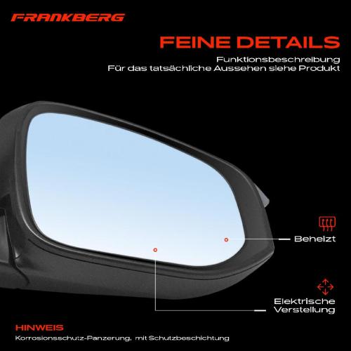Frankberg 1x Außenspiegel Rechts für Toyota RAV 4 IV Van A4 2.0L 2.2L 2.5L 2012-2019 Bild Frankberg 1x Außenspiegel Rechts für Toyota RAV 4 IV Van A4 2.0L 2.2L 2.5L 2012-2019