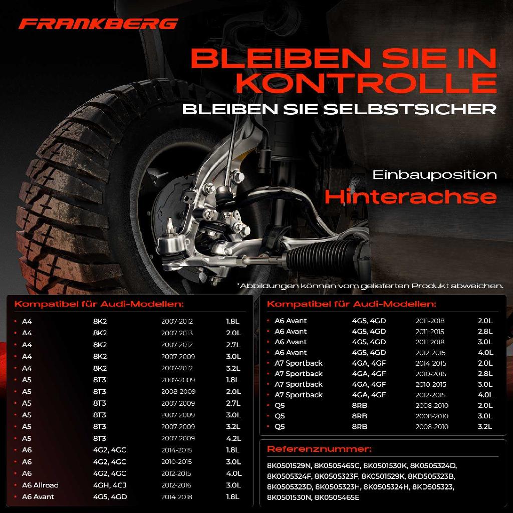 1x Querlenker Satz Hinterachse für Audi A4 Avant A5 A6 Allroad A7 Sportback A8 Q5 2.7L 3.2L 2.8L 4.0L 2007-2018