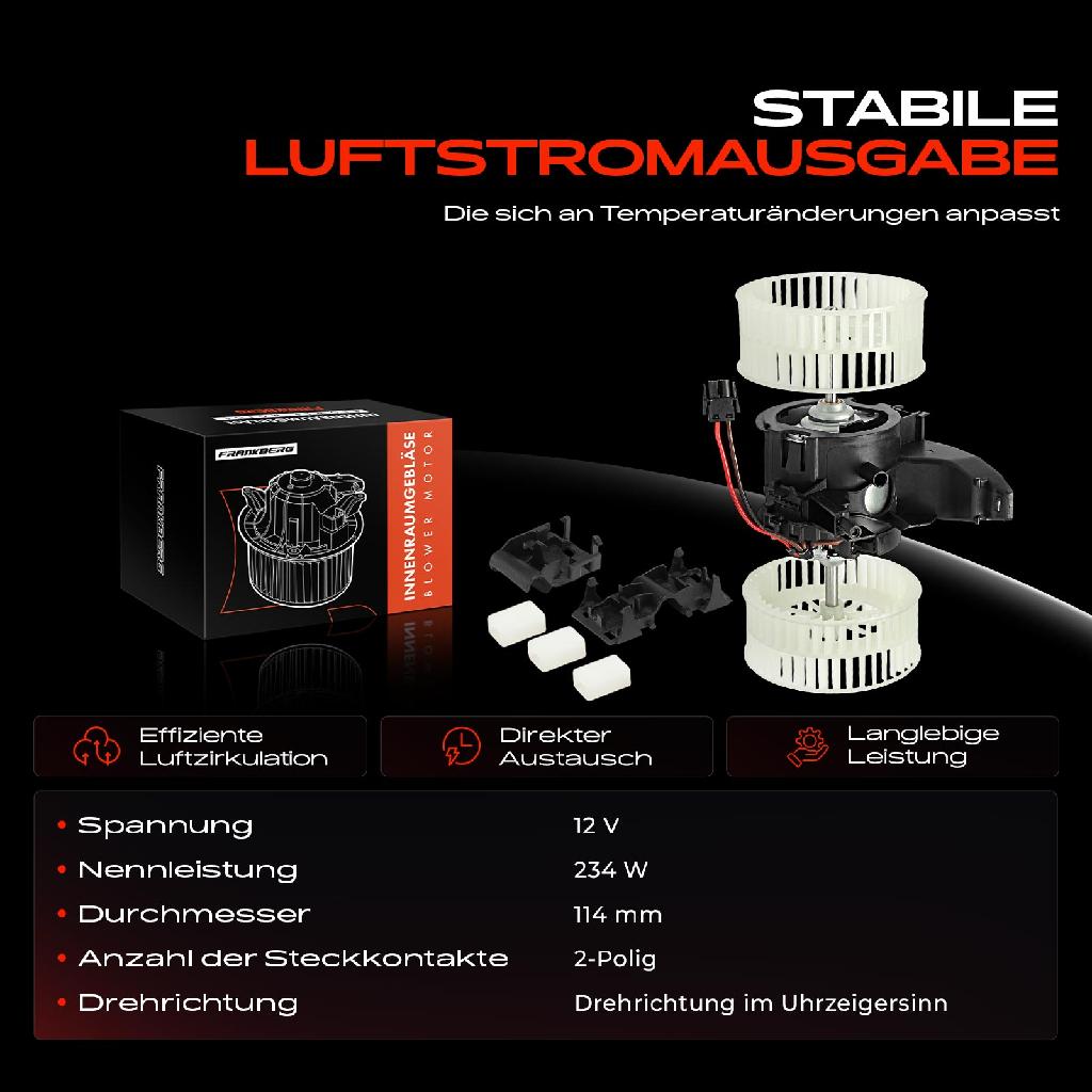 1x Gebläsemotor Innenraumgebläse für BMW 5er E60 520 E61 6er E63 E64