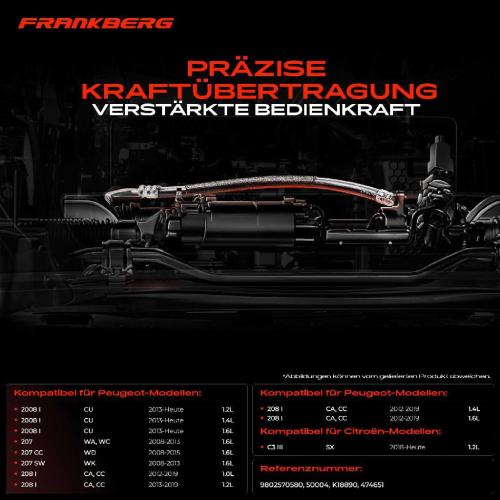 1x Seilzug Feststellbremse Hinterachse beidseitig für Citroën C3 SX Peugeot 207 WA 208 CA 2008 Bild 1x Seilzug Feststellbremse Hinterachse beidseitig für Citroën C3 SX Peugeot 207 WA 208 CA 2008