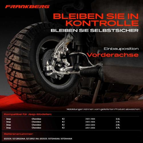 2x Spurstangenkopf Vorderachse für Jeep Cherokee KJ 2.4L 2.5L 2.8L 3.7L 2001-2008 Bild 2x Spurstangenkopf Vorderachse für Jeep Cherokee KJ 2.4L 2.5L 2.8L 3.7L 2001-2008