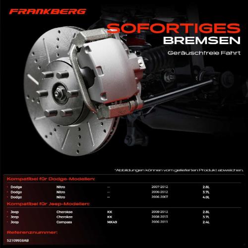 2x Bremsscheiben Vorderachse für Dodge Nitro Jeep Cherokee KK Compass MK49 2006-2013 Bild 2x Bremsscheiben Vorderachse für Dodge Nitro Jeep Cherokee KK Compass MK49 2006-2013