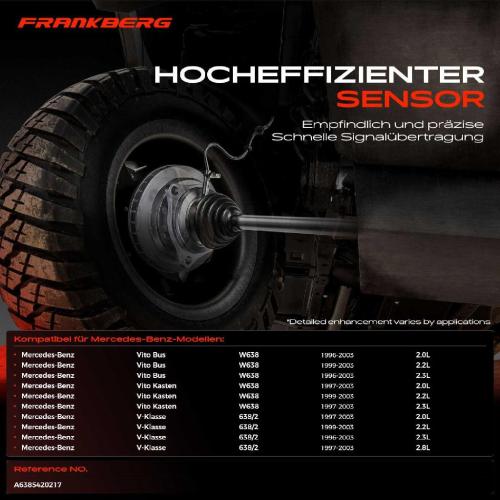 1x ABS Sensor Vorderachse beidseitig für Mercedes-Benz Vito Bus W638 Vito Kasten V-Klasse 638/2 2.2L 1996-2003 Bild 1x ABS Sensor Vorderachse beidseitig für Mercedes-Benz Vito Bus W638 Vito Kasten V-Klasse 638/2 2.2L 1996-2003