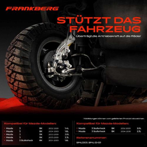 Frankberg 1x Achsschenkel Radaufhängung Vorderachse Links für Mazda 3 Stufenheck BK 1.4L 2.0L 2.3L 2003-2009 Bild Frankberg 1x Achsschenkel Radaufhängung Vorderachse Links für Mazda 3 Stufenheck BK 1.4L 2.0L 2.3L 2003-2009
