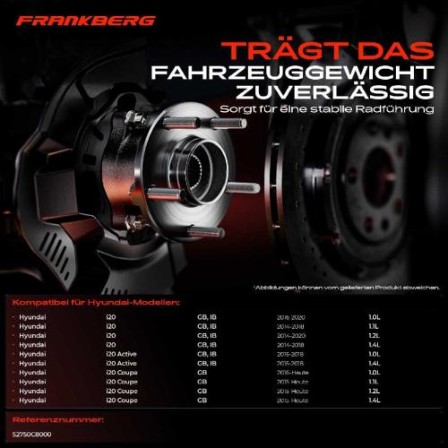 1x Radnabe Radlagersatz Hinterachse beidseitig für Hyundai i20 Active Coupe 1.0L 1.1L 1.2L 1.4L Bj ab 2014 Bild 1x Radnabe Radlagersatz Hinterachse beidseitig für Hyundai i20 Active Coupe 1.0L 1.1L 1.2L 1.4L Bj ab 2014