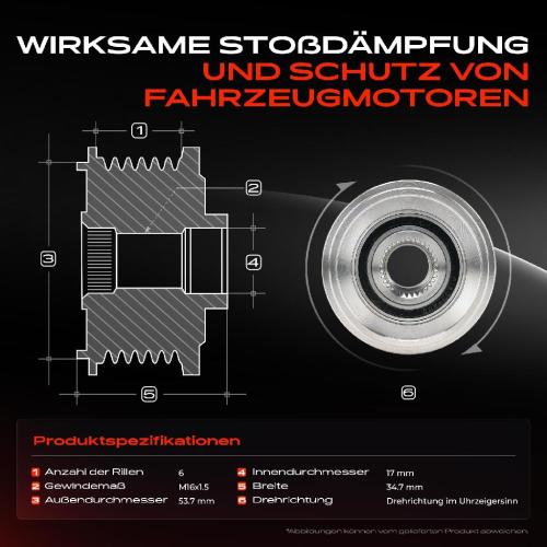 1x Generatorfreilauf Lichtmaschine für Opel Corsa E X15 1.3L Bj ab 2014 Bild 1x Generatorfreilauf Lichtmaschine für Opel Corsa E X15 1.3L Bj ab 2014