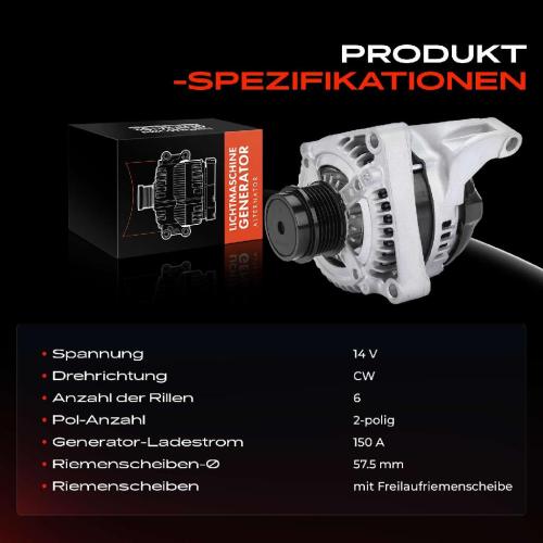 1x Lichtmaschine Generator für Jeep Cherokee KJ 2.8 CRD 4x4 2004-2008 Bild 1x Lichtmaschine Generator für Jeep Cherokee KJ 2.8 CRD 4x4 2004-2008