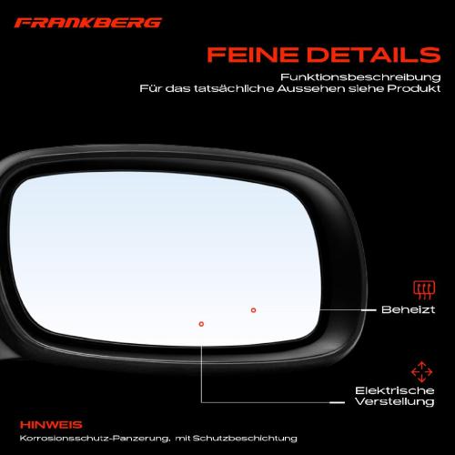 Frankberg 1x Außenspiegel Rechts für Opel Astra F Caravan CC Kasten/Kombi T92 Bild Frankberg 1x Außenspiegel Rechts für Opel Astra F Caravan CC Kasten/Kombi T92