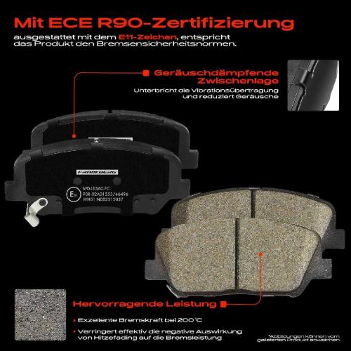 4x Bremsbeläge Vorderachse für Hyundai Genesis Coupe Grandeur i30 Kombi 2008-2025 Bild 4x Bremsbeläge Vorderachse für Hyundai Genesis Coupe Grandeur i30 Kombi 2008-2025