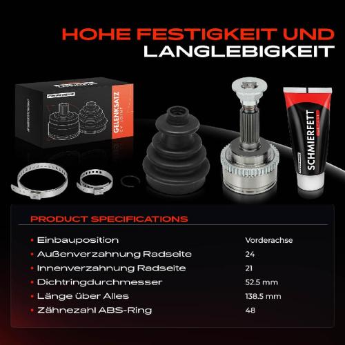 Frankberg 1x Antriebswelle Gelenksatz Vorderachse für KIA Picanto TA 1.2L 2011-2017 Bild Frankberg 1x Antriebswelle Gelenksatz Vorderachse für KIA Picanto TA 1.2L 2011-2017