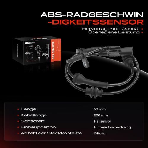 1x ABS Sensor Hinterachse beidseitig für Alfa Romeo Giulietta 1.4L 1.6L 1.7L 2.0L 2010-2020 Bild 1x ABS Sensor Hinterachse beidseitig für Alfa Romeo Giulietta 1.4L 1.6L 1.7L 2.0L 2010-2020