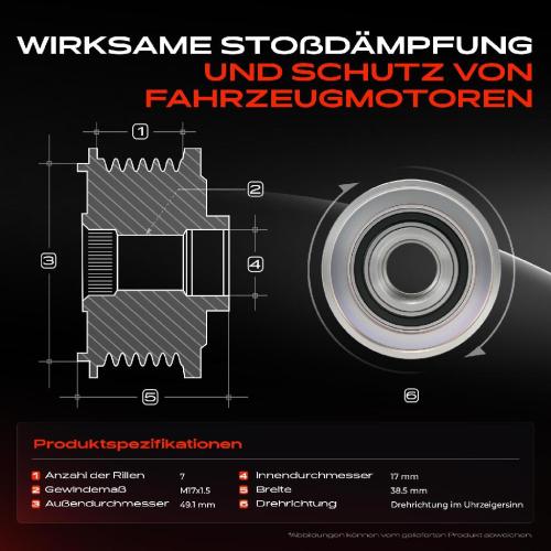 1x Generatorfreilauf Lichtmaschine für Fiat Talento Nissan NV300 Renault Clio Dacia Bild 1x Generatorfreilauf Lichtmaschine für Fiat Talento Nissan NV300 Renault Clio Dacia