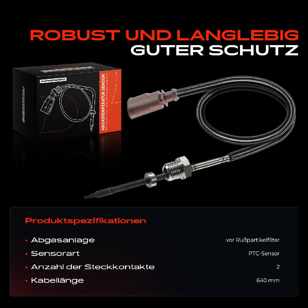 1x Abgastemperatursensor für VW Multivan V Transporter V 2.5L