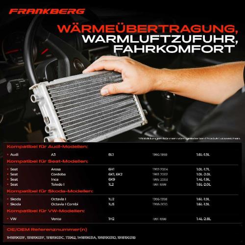 1x Wärmetauscher Innenraumheizung für VW Golf II III Polo Audi A3 Seat Ibiza Skoda Bild 1x Wärmetauscher Innenraumheizung für VW Golf II III Polo Audi A3 Seat Ibiza Skoda