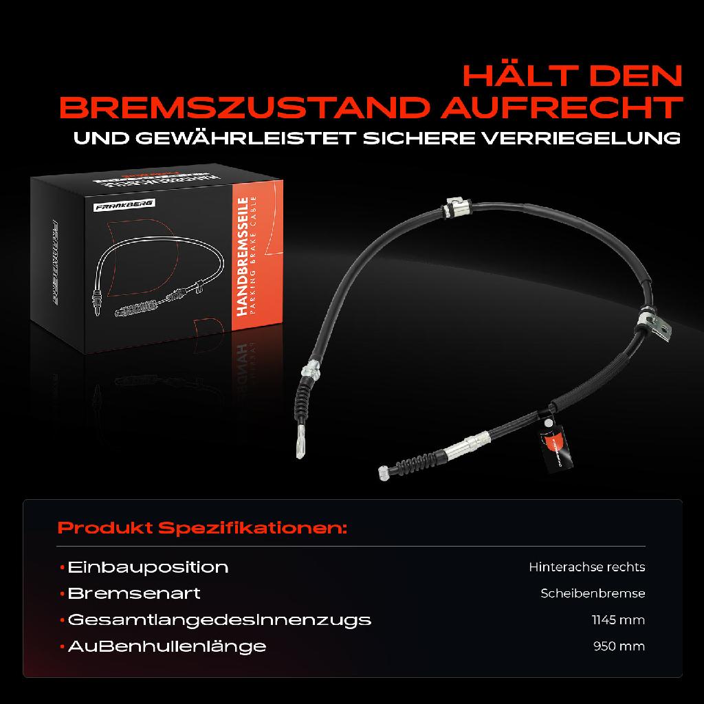 1x Seilzug Feststellbremse Hinterachse rechts für Hyundai Trajet FO 2.0L 2.7L 2001-2008
