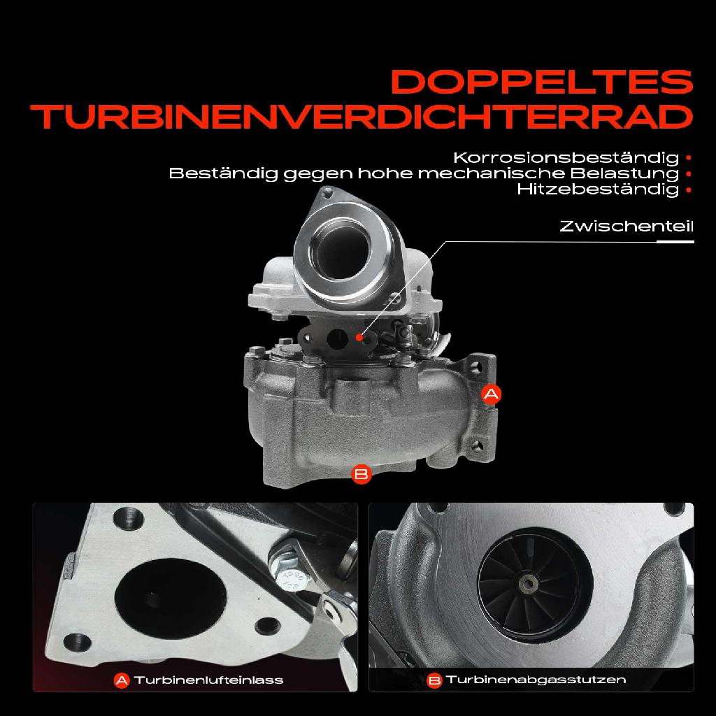 1x Abgasturbolader für Audi A4 8K2 A4 Allroad 8KH A4 Avant 8K5 A5 Cabriolet 8F7 A5 Sportback 8TA Seat