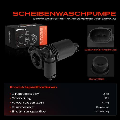 1x Waschwasserpumpe Scheibenreinigung Vorne für Nissan Juke F15 Tiida Schrägheck Bild 1x Waschwasserpumpe Scheibenreinigung Vorne für Nissan Juke F15 Tiida Schrägheck