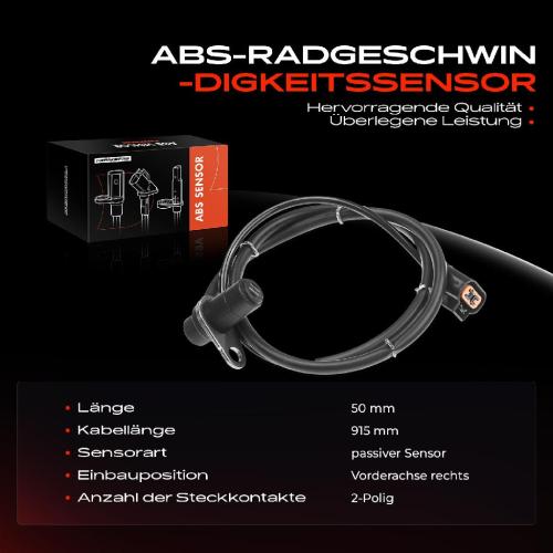1x ABS Sensor Vorderachse rechts für Mitsubishi Pajero IV V8W V9W Pajero IV Van V8 V8V V9 3.0L Bj ab 2006 Bild 1x ABS Sensor Vorderachse rechts für Mitsubishi Pajero IV V8W V9W Pajero IV Van V8 V8V V9 3.0L Bj ab 2006