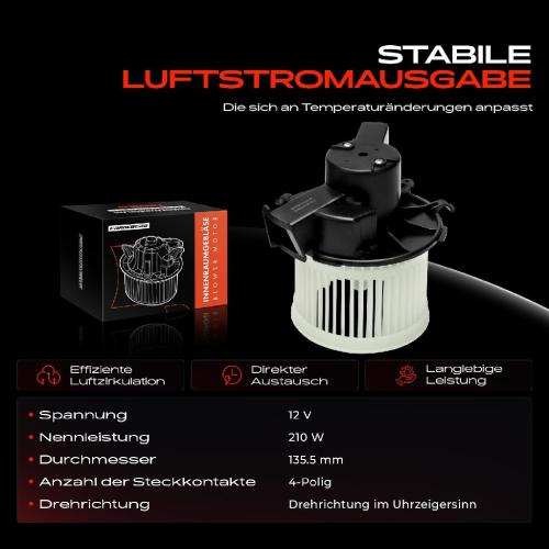 Frankberg 1x Gebläsemotor Innenraumgebläse für Fiat 500/595/695 C 312 Panda 169 Bj ab 2017 Bild Frankberg 1x Gebläsemotor Innenraumgebläse für Fiat 500/595/695 C 312 Panda 169 Bj ab 2017