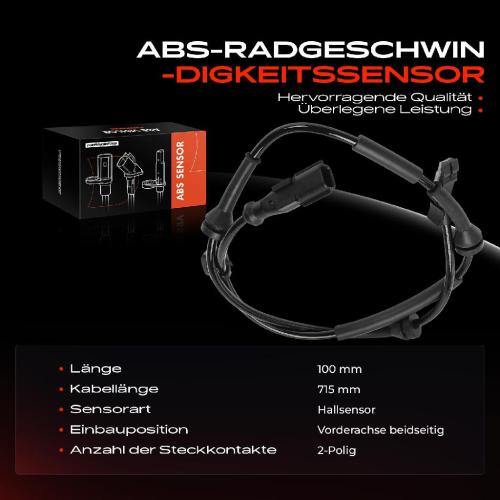 Frankberg 1x ABS Sensor Vorderachse beidseitig für Mercedes-Benz W415 Nissan X61 Renault KW0/1 FW0/1 KW0/1 Bj ab 2008 Bild Frankberg 1x ABS Sensor Vorderachse beidseitig für Mercedes-Benz W415 Nissan X61 Renault KW0/1 FW0/1 KW0/1 Bj ab 2008