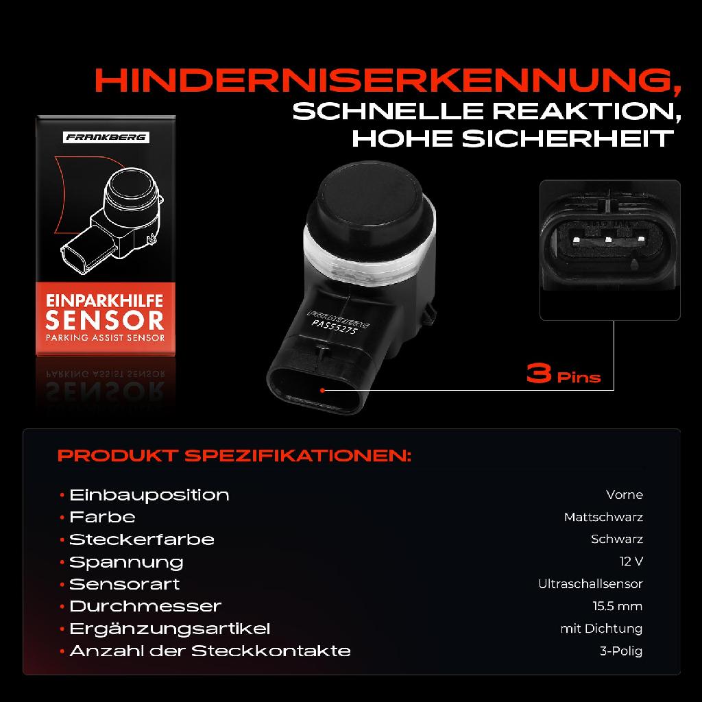 1x Parksensor PDC Sensor Vorne für VW Golf Polo Audi A3 A4 A6 Ford Skoda