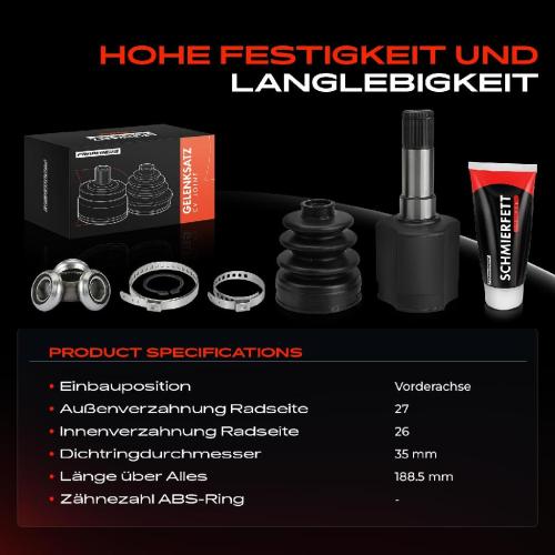 Frankberg 1x Antriebswelle Gelenksatz Vorderachse für Opel Astra H A04 Insignia A G09 Zafira A05 Bild Frankberg 1x Antriebswelle Gelenksatz Vorderachse für Opel Astra H A04 Insignia A G09 Zafira A05
