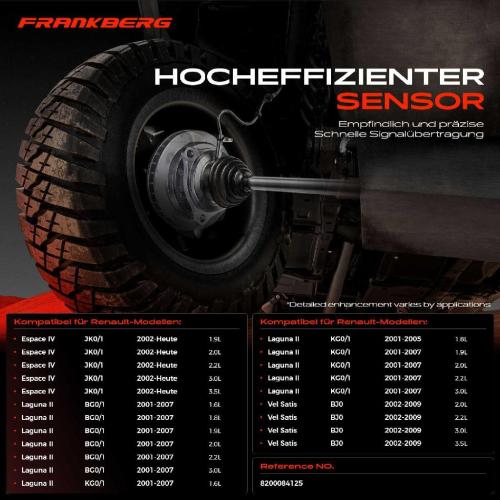 Frankberg 1x ABS Sensor Vorderachse beidseitig für Renault Espace IV Laguna II Grandtour Vel Satis 1.9L 2.0L Bj ab 2001 Bild Frankberg 1x ABS Sensor Vorderachse beidseitig für Renault Espace IV Laguna II Grandtour Vel Satis 1.9L 2.0L Bj ab 2001