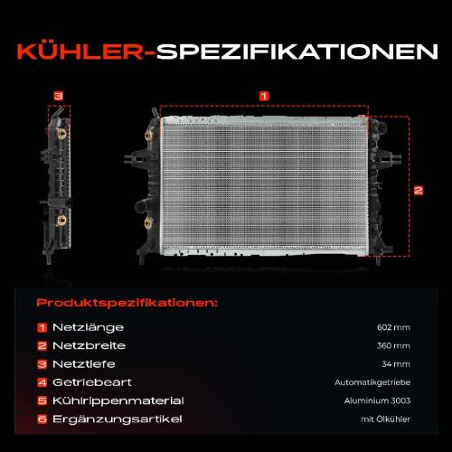 1x Kühler Wasserkühler Motorkühler für Opel Astra G Cabriolet Caravan Coupe Kasten/Kombi Bild 1x Kühler Wasserkühler Motorkühler für Opel Astra G Cabriolet Caravan Coupe Kasten/Kombi