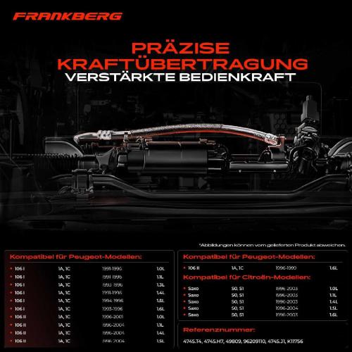 1x Seilzug Feststellbremse Hinterachse beidseitig für Peugeot 106 1A 1C Citroen Saxo S0 S1 S3 Bild 1x Seilzug Feststellbremse Hinterachse beidseitig für Peugeot 106 1A 1C Citroen Saxo S0 S1 S3