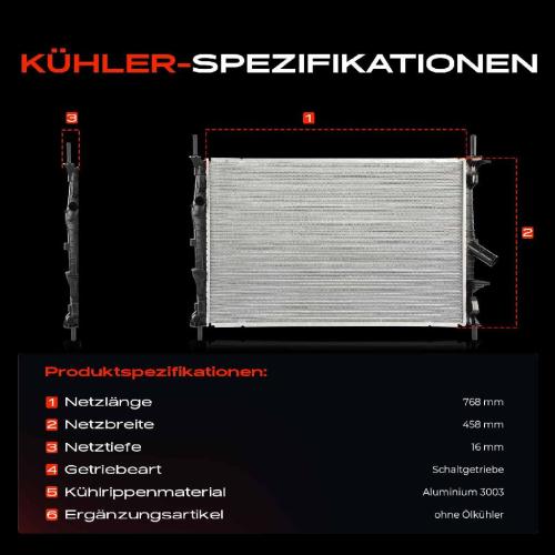 Frankberg 1x Kühler Wasserkühler Motorkühler für Ford Transit V363 2.0L 2.2L Bild Frankberg 1x Kühler Wasserkühler Motorkühler für Ford Transit V363 2.0L 2.2L