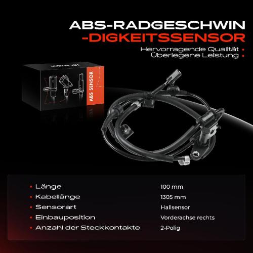 1x ABS Sensor Vorderachse rechts für Hyundai Grand Santa Fé III KIA Sorento II 2.2L 3.3L 2.0L 2.4L 2012-2018 Bild 1x ABS Sensor Vorderachse rechts für Hyundai Grand Santa Fé III KIA Sorento II 2.2L 3.3L 2.0L 2.4L 2012-2018