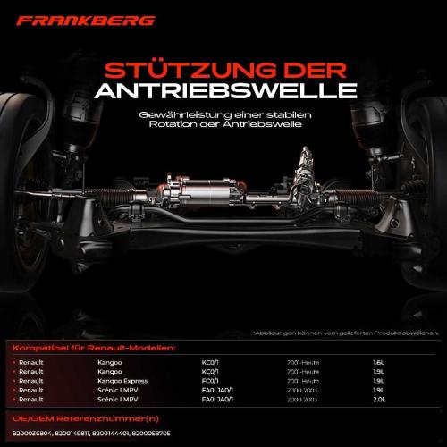 1x Lagerung Gelenkwelle Kardanwellenlager für Renault Kangoo KC0/1 Scénic I FA0 Bild 1x Lagerung Gelenkwelle Kardanwellenlager für Renault Kangoo KC0/1 Scénic I FA0