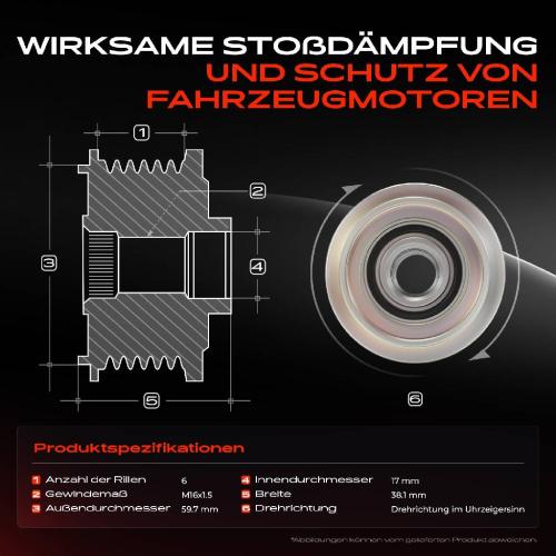 1x Generatorfreilauf Lichtmaschine für Ford Metrostar Mondeo III Turnier Bild 1x Generatorfreilauf Lichtmaschine für Ford Metrostar Mondeo III Turnier