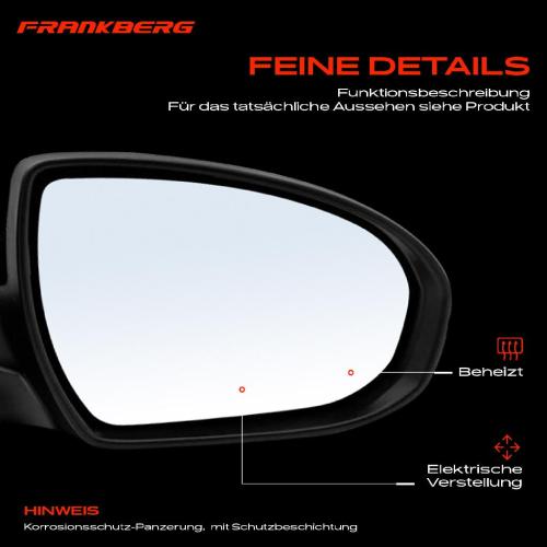 Frankberg 1x Außenspiegel Rechts für Hyundai Tucson TL TLE 1.6L 1.7L 2.0L 2015-2020 Bild Frankberg 1x Außenspiegel Rechts für Hyundai Tucson TL TLE 1.6L 1.7L 2.0L 2015-2020