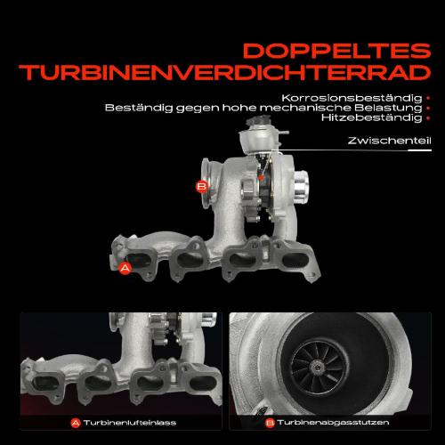 1x Turbolader Abgaskrümmer Einheit für VW Multivan VI Transporter Kasten Pritsche/Fahrgestell Bild 1x Turbolader Abgaskrümmer Einheit für VW Multivan VI Transporter Kasten Pritsche/Fahrgestell