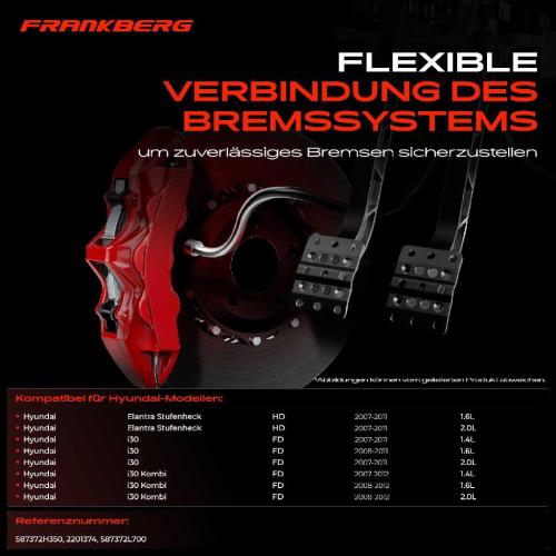 1x Bremsschlauch Bremsschläuche Hinterachse Links für Hyundai Elantra HD i30 Kombi FD Bild 1x Bremsschlauch Bremsschläuche Hinterachse Links für Hyundai Elantra HD i30 Kombi FD