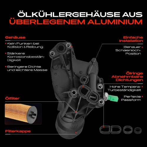 1x ÖlkühlerÖlfilter für Audi A4 Allroad Avant 8W A5 F5 A6 4G Q5 Bild 1x ÖlkühlerÖlfilter für Audi A4 Allroad Avant 8W A5 F5 A6 4G Q5