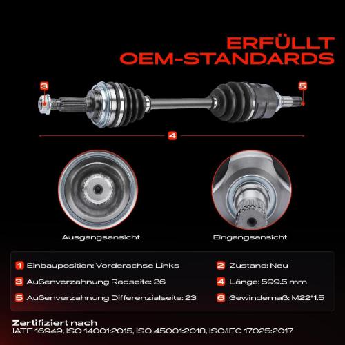 Frankberg 1x Antriebswelle Vorderachse Links für Toyota Corolla E9 E10 E11 1987-2002 Bild Frankberg 1x Antriebswelle Vorderachse Links für Toyota Corolla E9 E10 E11 1987-2002
