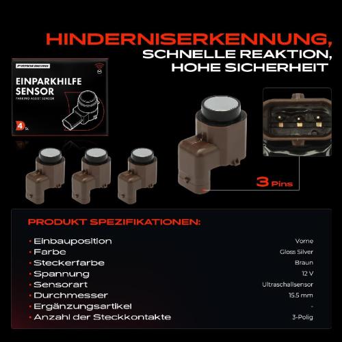 4x Parksensor PDC Sensor Vorne für VW Golf 5 1K5 Jetta 3 1K2 Passat B6 Touran 2008-2011 Bild 4x Parksensor PDC Sensor Vorne für VW Golf 5 1K5 Jetta 3 1K2 Passat B6 Touran 2008-2011