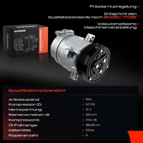 1x Klimakompressor für Opel Astra F T92 CC Calibra A 85 Vectra A J89 86 87 Bild 1x Klimakompressor für Opel Astra F T92 CC Calibra A 85 Vectra A J89 86 87