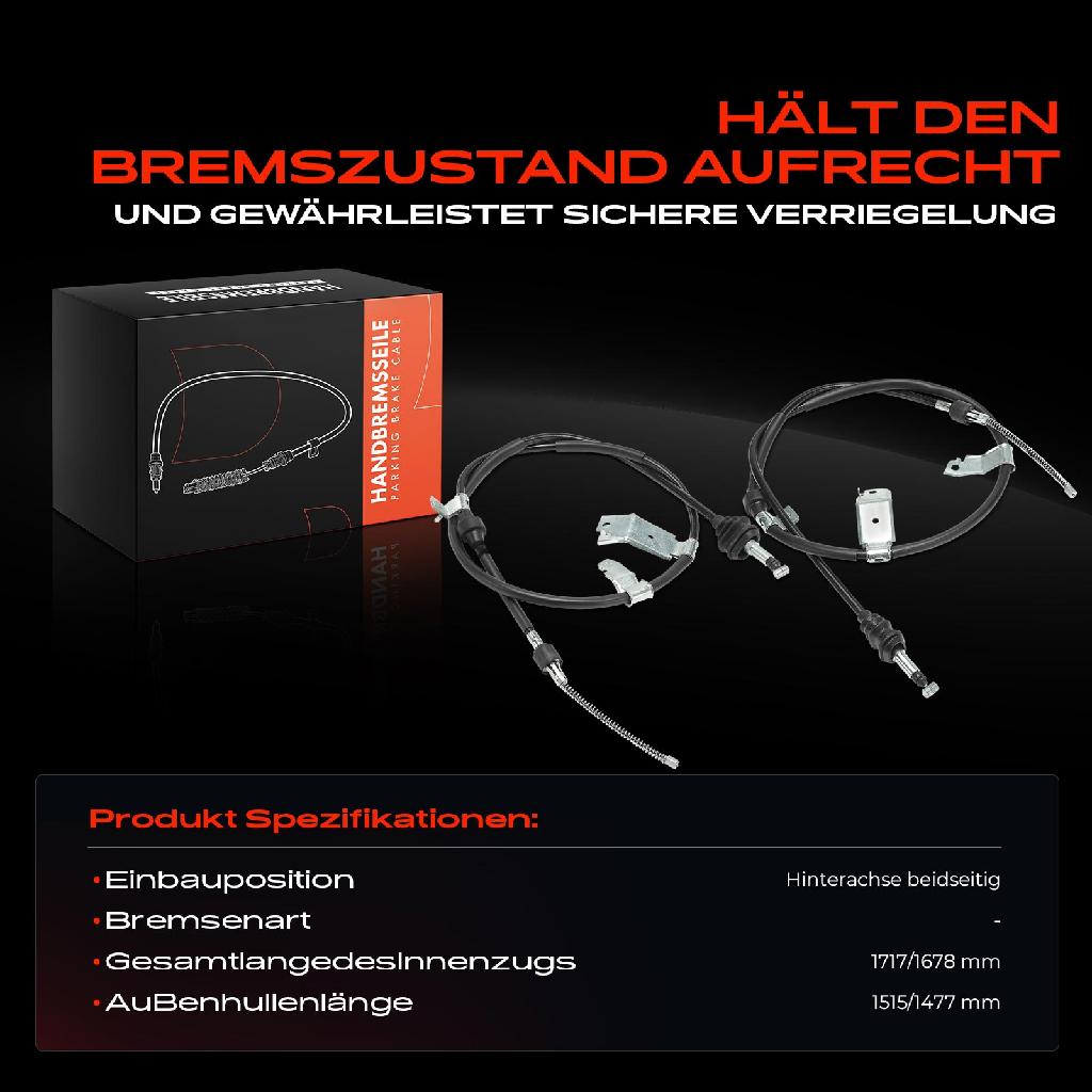 2x Seilzug Feststellbremse Hinterachse beidseitig für Honda CR-V I RD 2.0L 1995-2002