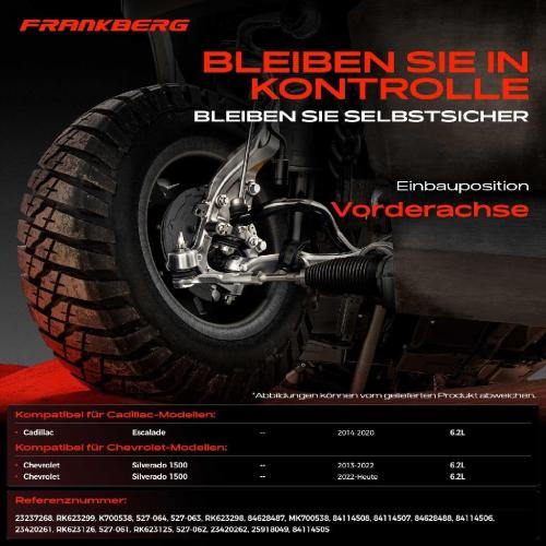 1x Querlenker Satz Vorderachse für Cadillac Escalade Chevrolet Silverado 1500 Crew Cab Pick-up Extended Bild 1x Querlenker Satz Vorderachse für Cadillac Escalade Chevrolet Silverado 1500 Crew Cab Pick-up Extended