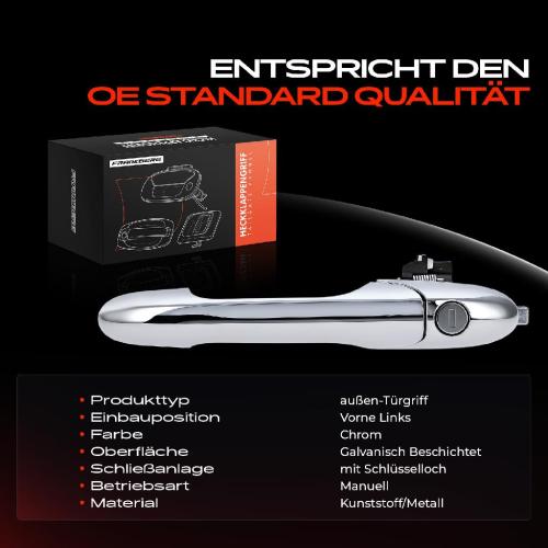 1x Türgriff Vorne Links außen für Fiat 500 312 500 C 0.9L 1.0L 1.2L 1.4L Bj ab 2007 Bild 1x Türgriff Vorne Links außen für Fiat 500 312 500 C 0.9L 1.0L 1.2L 1.4L Bj ab 2007