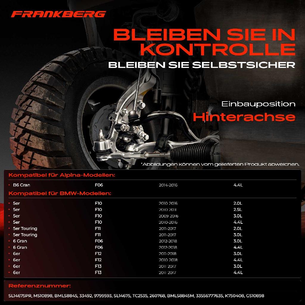 2x Koppelstange Hinterachse für Alpina B6 Gran Coupe F06 BMW 5er F10 5er Touring F11 6 Gran Coupe F06