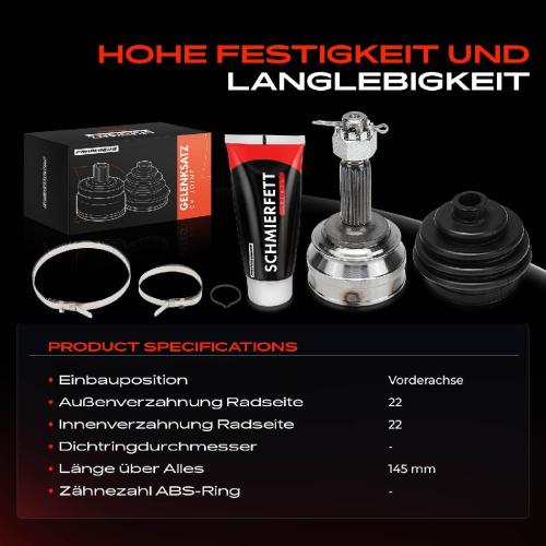 1x Antriebswelle Gelenksatz Vorderachse für Opel Astra F Corsa A Ascona Kadett Bild 1x Antriebswelle Gelenksatz Vorderachse für Opel Astra F Corsa A Ascona Kadett