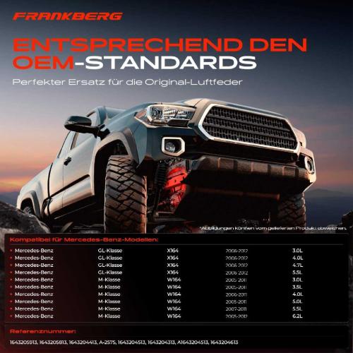 1x Luftfeder Fahrwerk Vorderachse Links Rechts für Mercedes-Benz GL-Klasse X164 W164 Bild 1x Luftfeder Fahrwerk Vorderachse Links Rechts für Mercedes-Benz GL-Klasse X164 W164